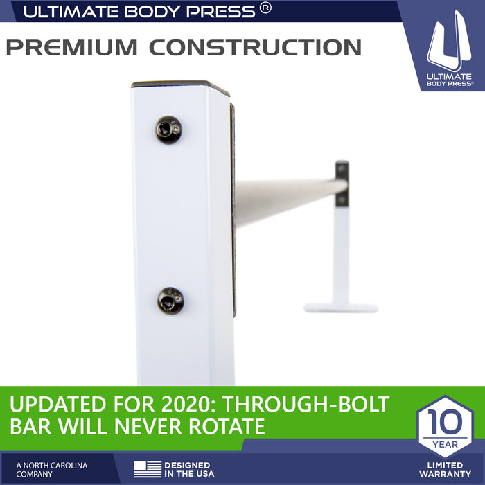 Ceiling Mount Pull Up Bar for 8' Ceilings with New Upgraded Through-Bolt Bar Mounts