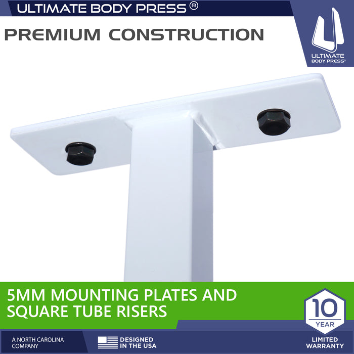 Ceiling Mount Pull Up Bar for 8' Ceilings with New Upgraded Through-Bolt Bar Mounts