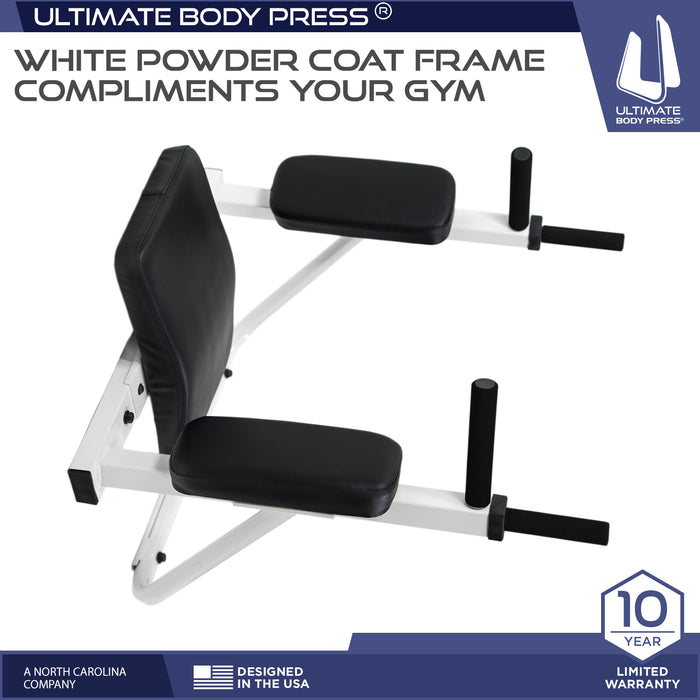 New - Wall Mount Dip and Vertical Knee Raise Station in White