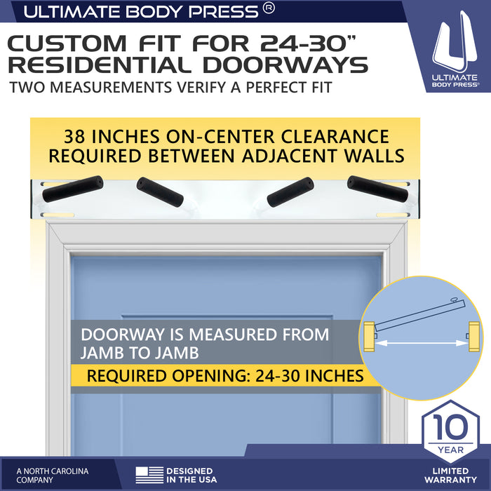 Multi Grip Wall Mounted Doorway Pull Up Bar