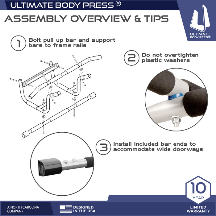 XXL Doorway Pull Up Bar with Elevated Bar & Adjustable Width